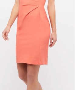 Tubino slim con drappeggio lattina 12212422